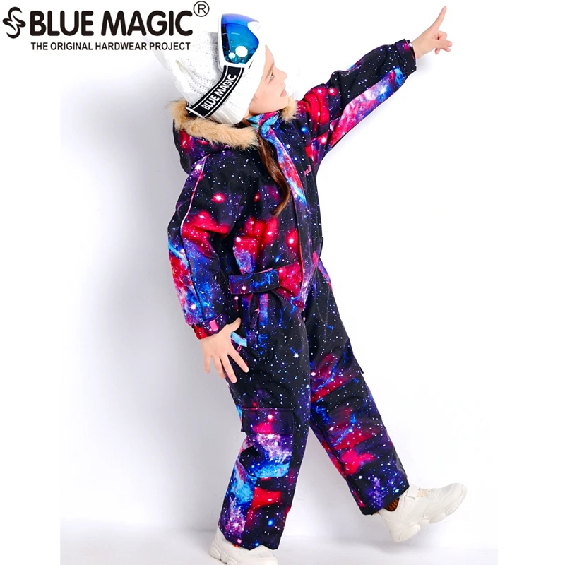 GLX 19 лыжных костюмов bluemagic для детей, водонепроницаемый комбинезон для прогулок на открытом воздухе для девочек и мальчиков, куртка для сноуборда Водонепроницаемый Лыжный комбинезон-30 градусов - Цвет: GLX