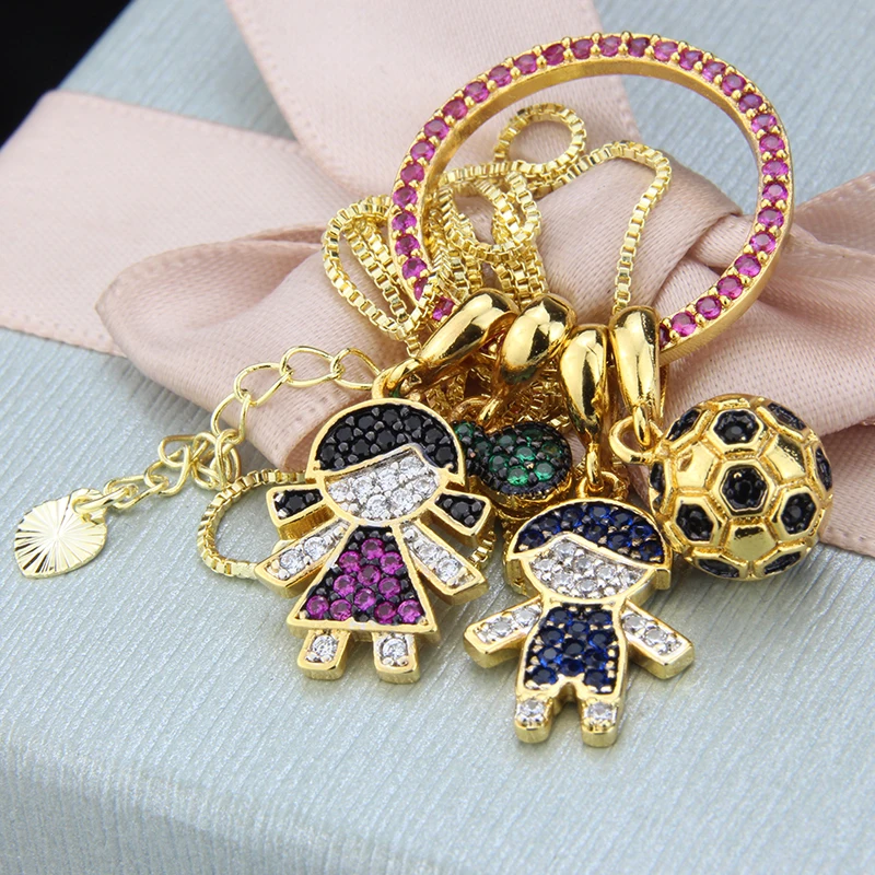 Новое Золотое медное ожерелье SUNSLL с кубическим цирконием черное/красное/Белое