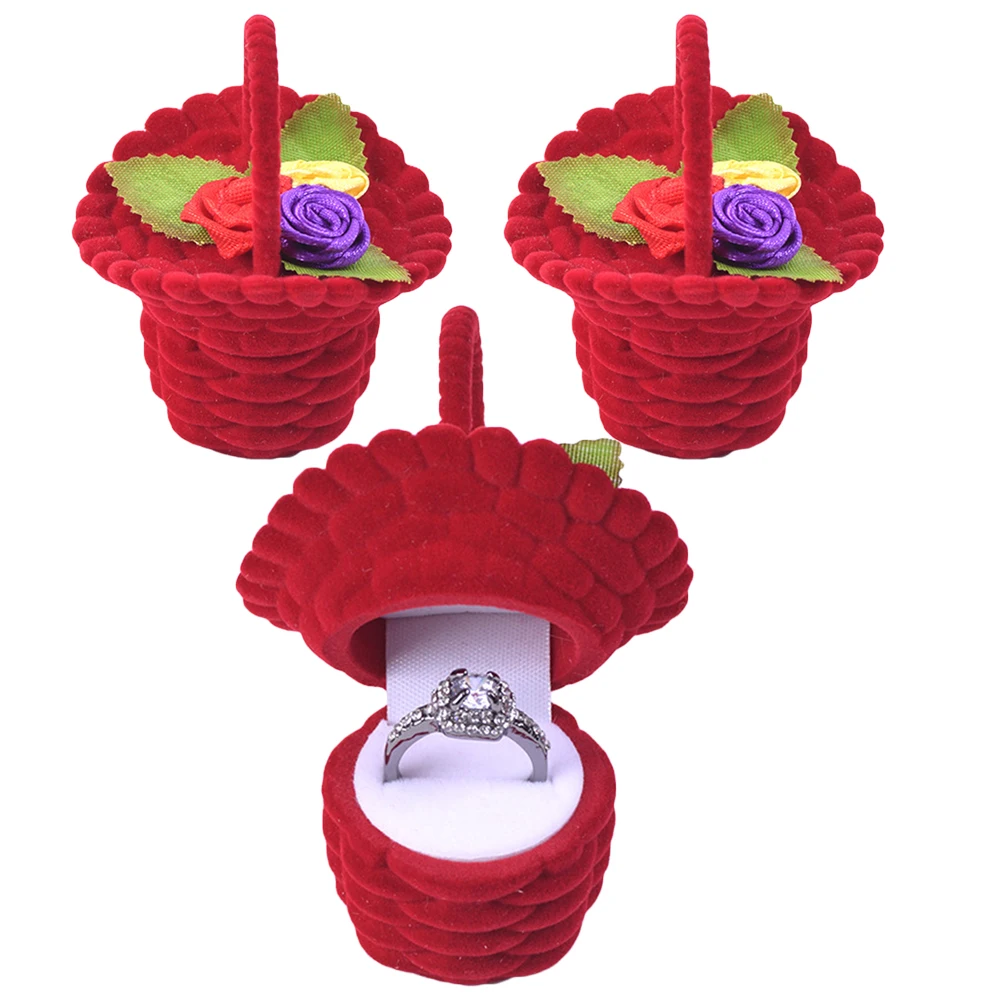 3 шт милые в форме цветочной корзины коробка для сережек ювелирные изделия случае