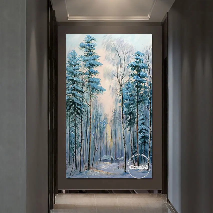 Художественная Картина на холсте с изображением плотных лесов в глубине