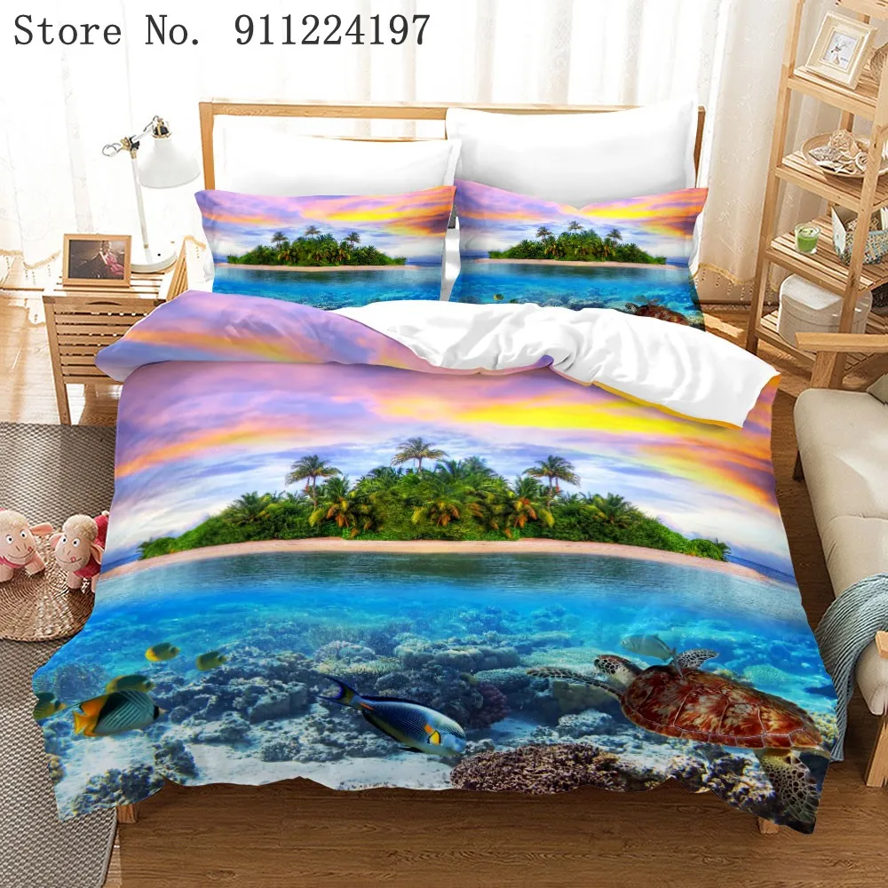 Остров декорации Постельное белье домашние украшения с животными Queen King Размеры