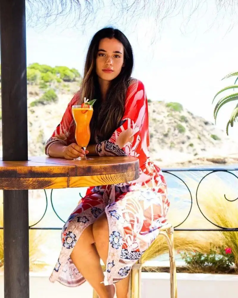 

FAKUNTN Oversize Beach Cover Up Kimono Vintage Print Floral Holiday Bikini Outing Boho Loose Long Cardigan Orange