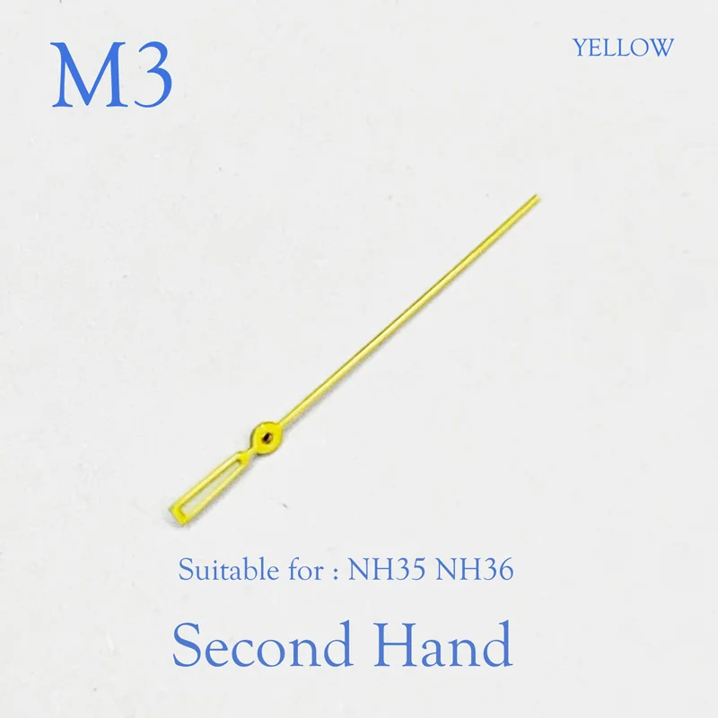 Second Hand Watch Pointer Watch Parts Watch Accessories Suitable For NH35 NH36 Movement M3 YELLOW