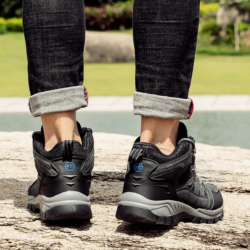 Мужские повседневные зимние теплые ботинки из натуральной кожи рабочие уличные