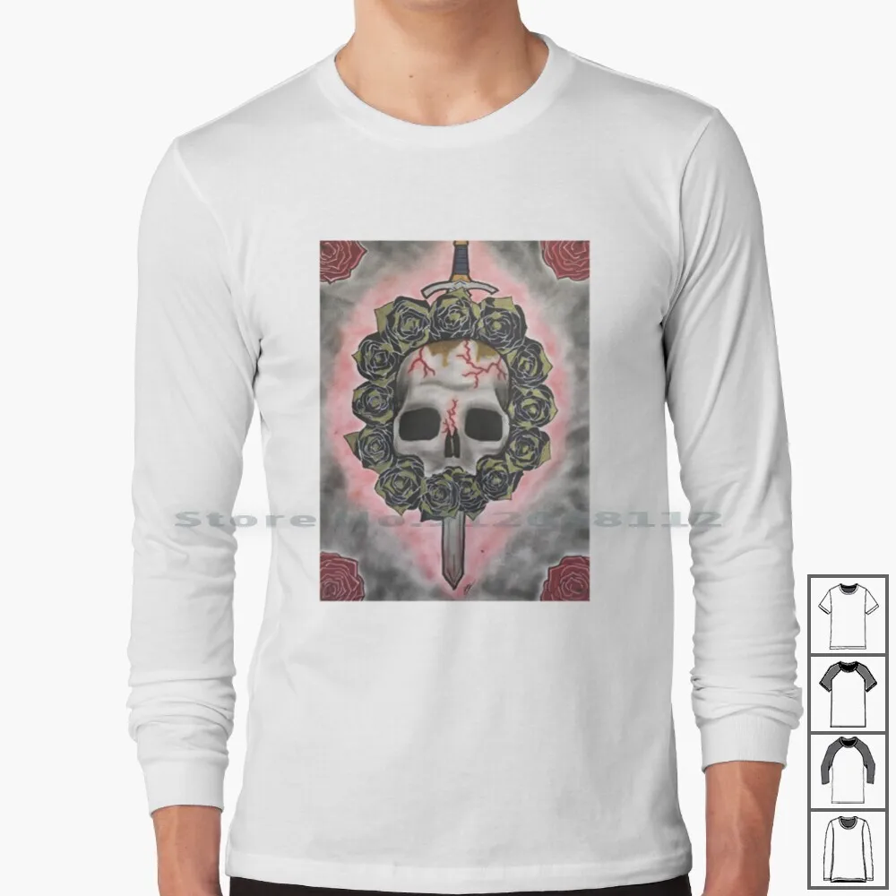 

Skull And Rose Long Sleeve T Shirt Goth Skulls Roses