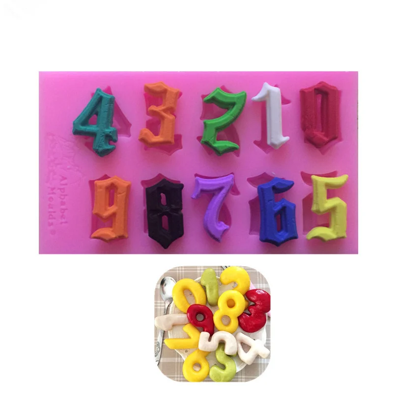 

Arabic Numerals Shape Biscuits Mold Chocolate Cake Molds Fondant Silicone Mould DIY Baking Decoration Tools Kitchen Accessories