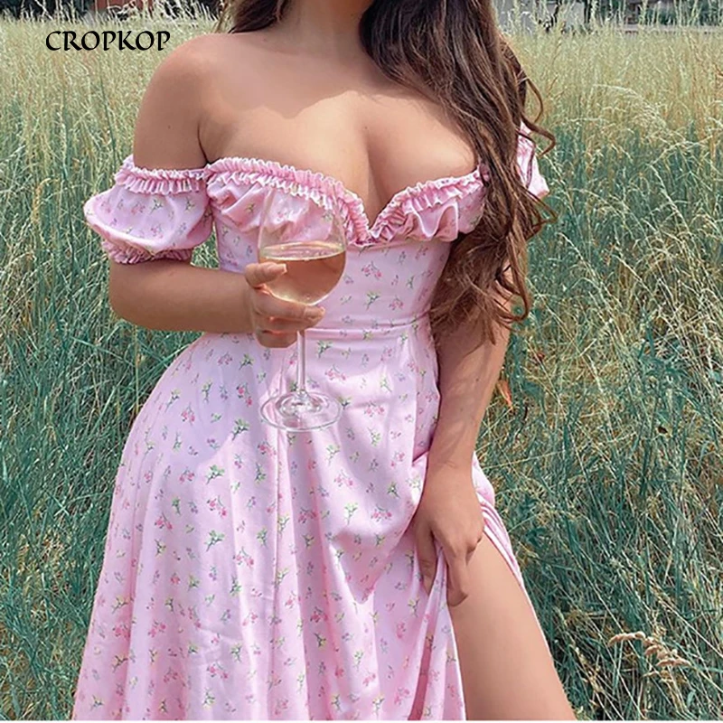 Летнее женское сексуальное длинное платье с открытой спиной и цветочный принт