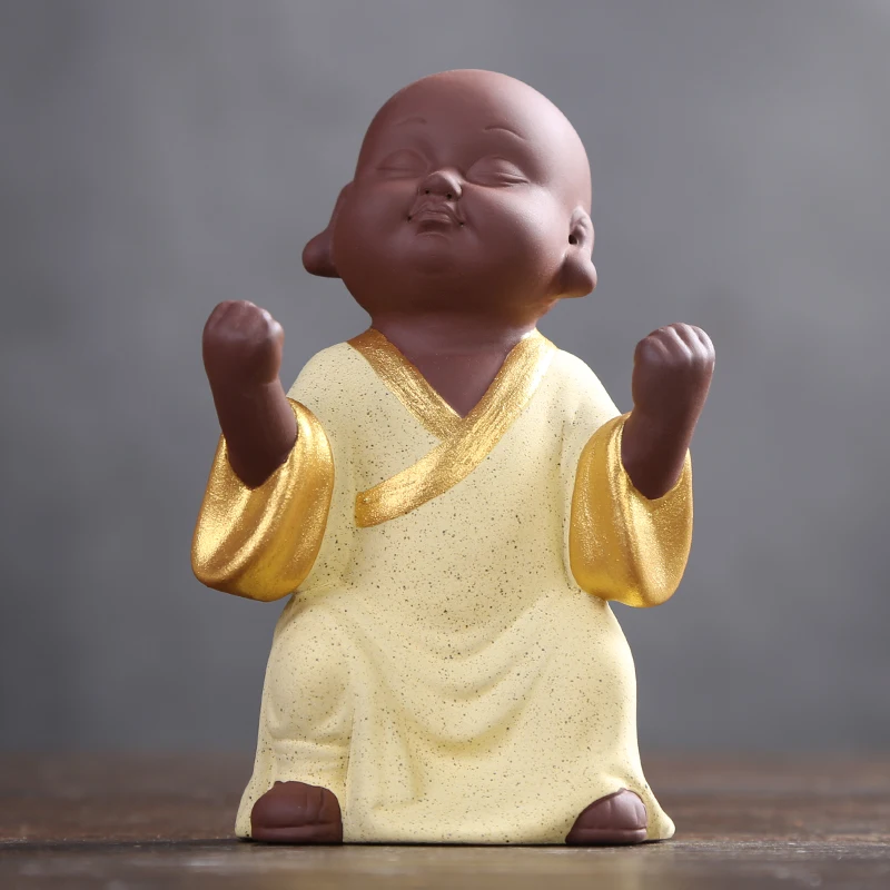 

Ceramics Purple Clay Little Monk Tea Pet Spray Figurine Tea Ceremony Chinese Tea Pet Akcesoria Do Herbaty Teaware BD50TP