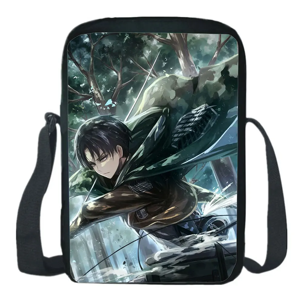 Anime Attack On Titan Messenger Bag Cartoon 3D Printing Men Simplicity Shoulder Bags Student Casual Shoulder Cross-body Backpack