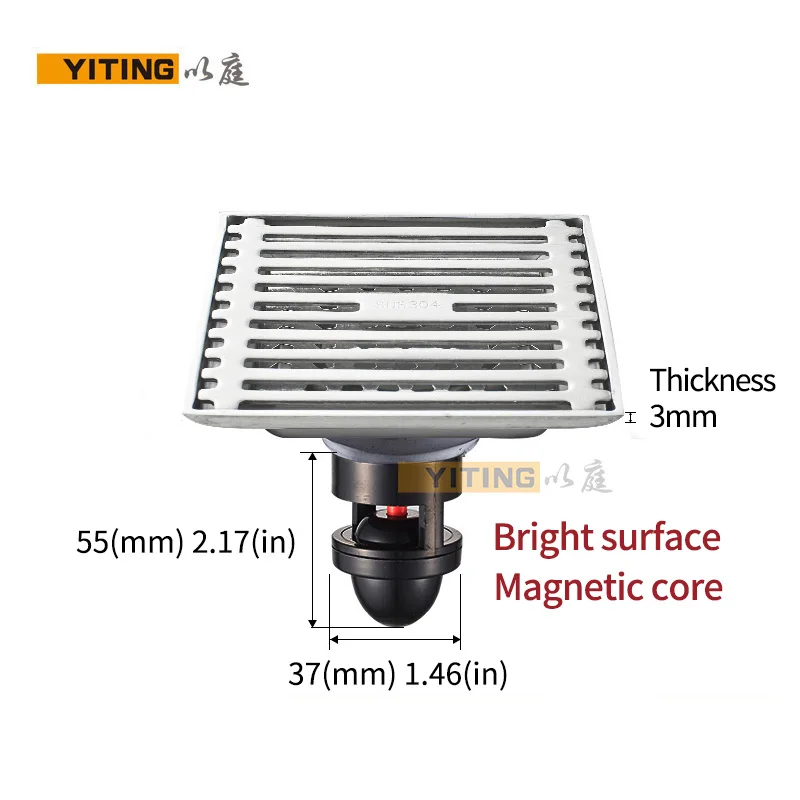 Слив для ванной и душа из нержавеющей стали 304 квадратный дренажа дезодорирующий