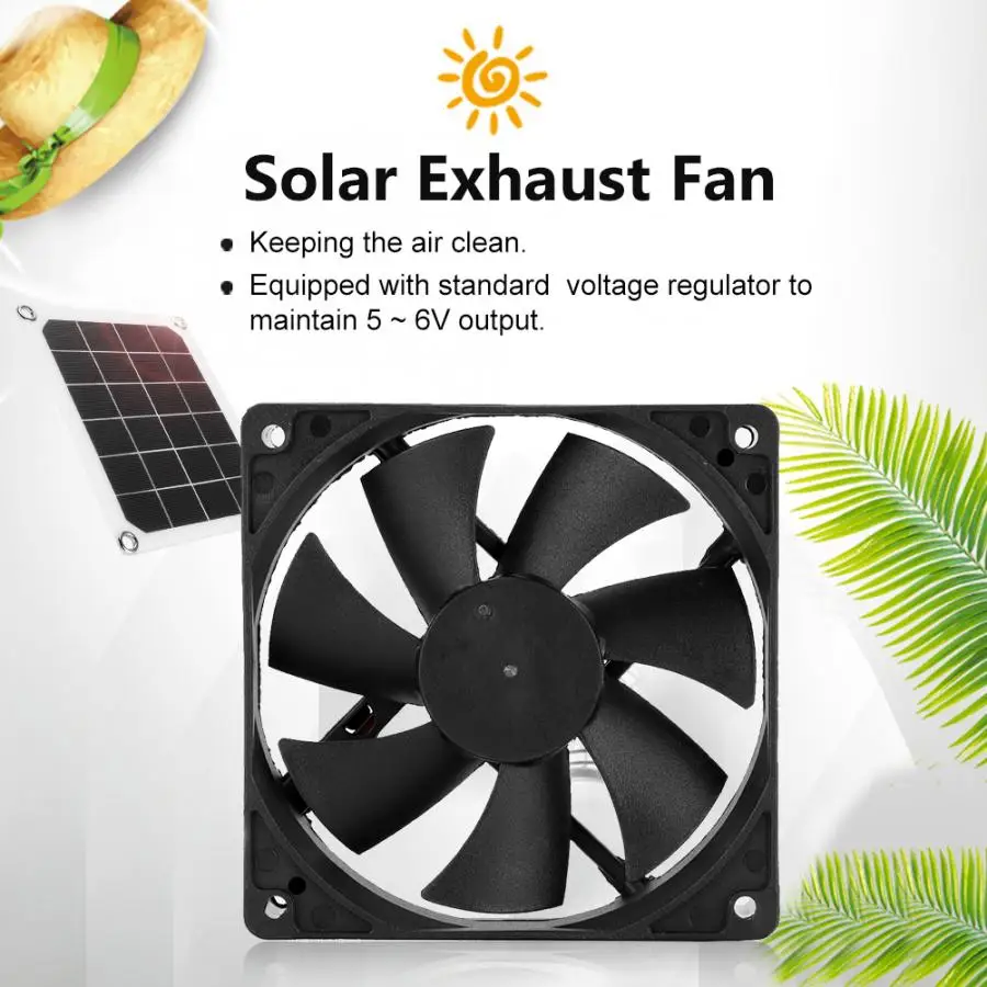 

6V 10W Outdoor Solar Power Panel Exhaust Fan IP65 Waterproof USB Charging fan for Greenhouse Chicken House