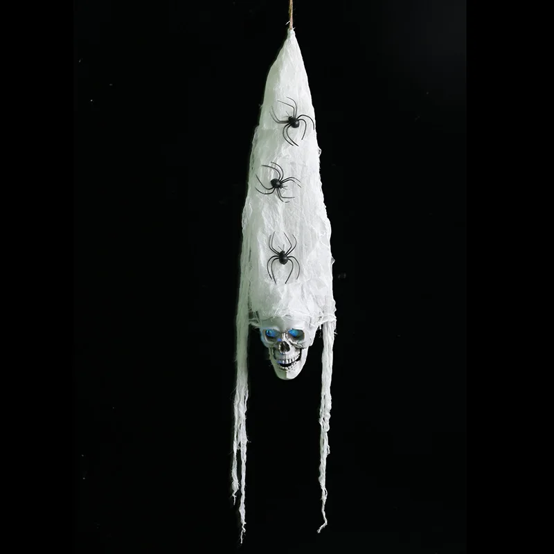 

Halloween Party Scary Decoration Glowing Eyes Electric Hanging Ghost Halloween Animated Skull Halloween Props HM15
