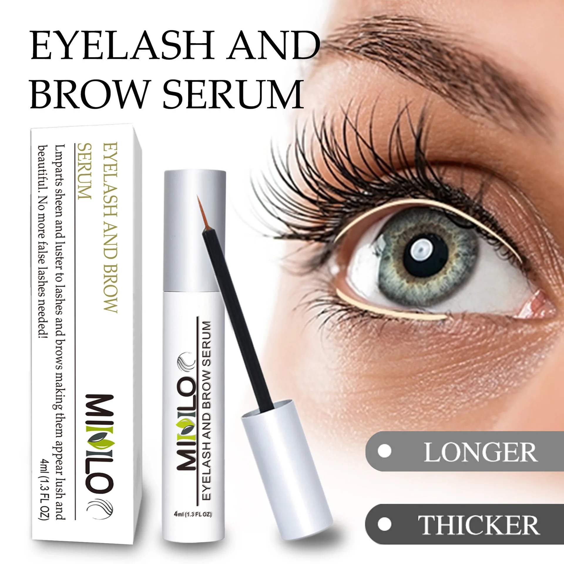 

4ml Eyelash growth fluid for long and thick eyebrows nourishing eyelash growth fluid for waterproof, natural thick and slender