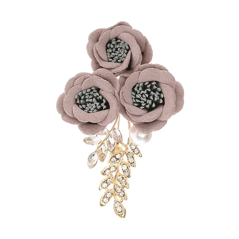 

New Fabric Cloth Flower Brooch Korean Wedding Female Pearl Rhinestone Corsage Sweater Dress Pins Jewelry Scarf Buckle Wholesale