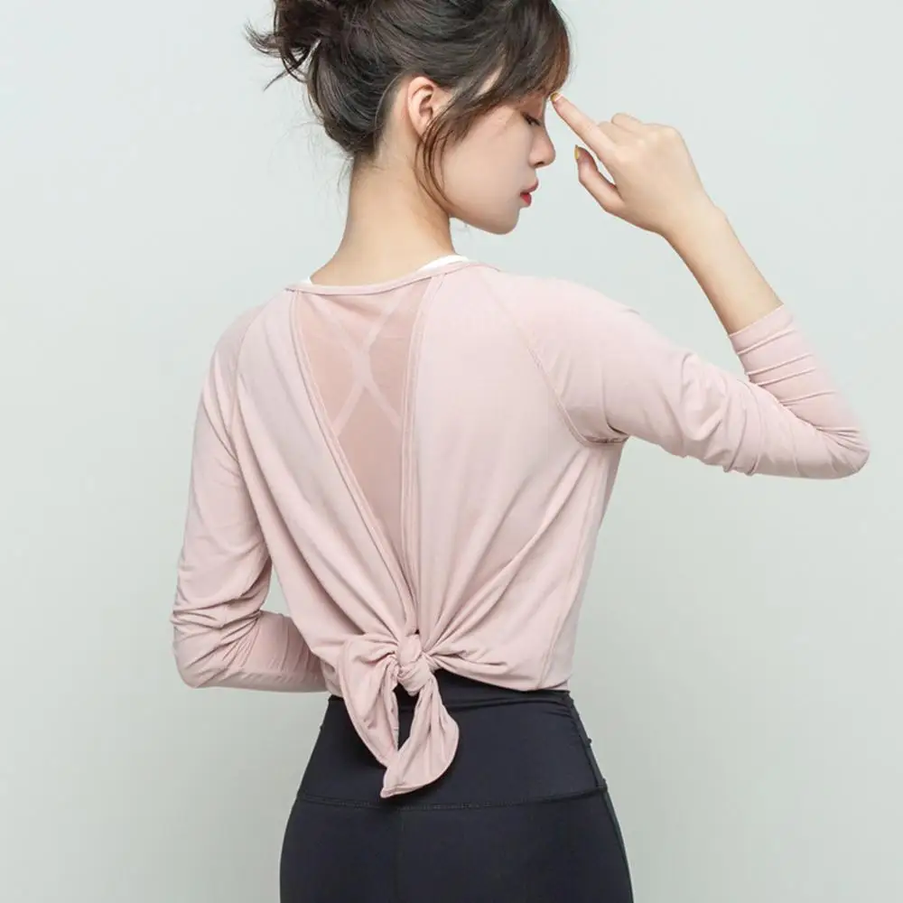 Женская футболка для йоги спортивная одежда тренажерного зала быстросохнущая