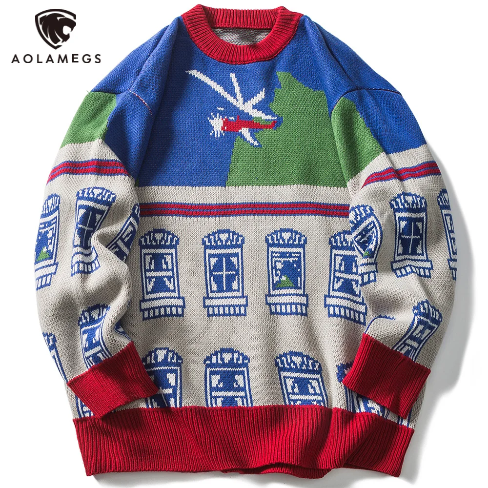 

Aolamegs Knitted Women Sweater Autumn Winter Harajuku Pullover Tops Streetwear O-Neck Casual Sweaters For Women Outerwear 2021