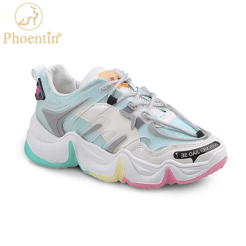Phoentin 2020 женские кроссовки 26 см длина стопы Радуга подошва платформа Женская мода