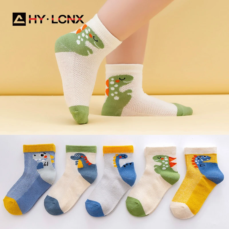 

5 пар/лот; Сезон весна-лето; Тонкие носки в сеточку Детские для девочек и мальчиков с милыми героями мультфильмов, детские толстовки с рисунк...