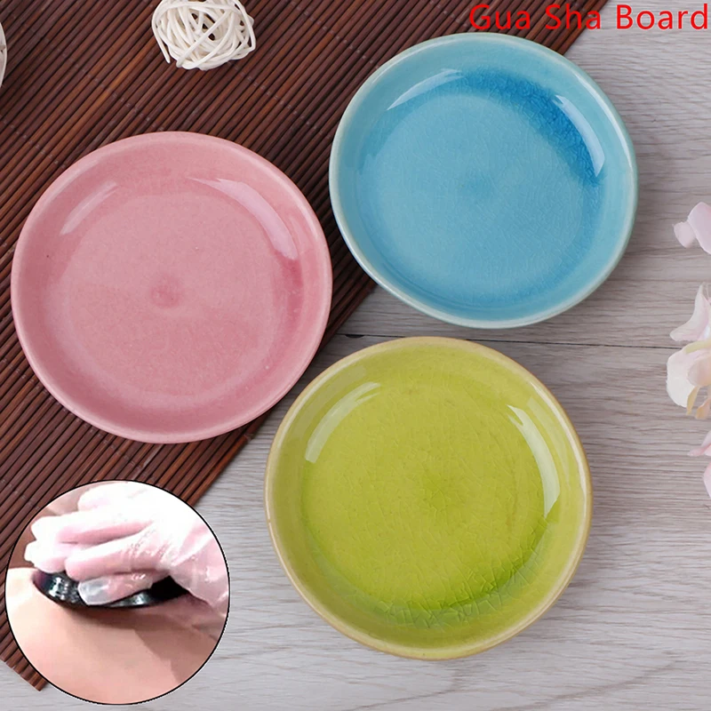 Керамическая доска Gua Sha дисковая пластина дымоход тонкие ноги инструменты для