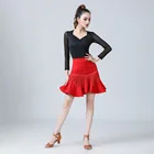 Женский сексуальный топ с длинным рукавом для танцев, модная женская юбка с длинным рукавом для танцев в бальной комнате, танцевальная юбка, одежда для тренировок