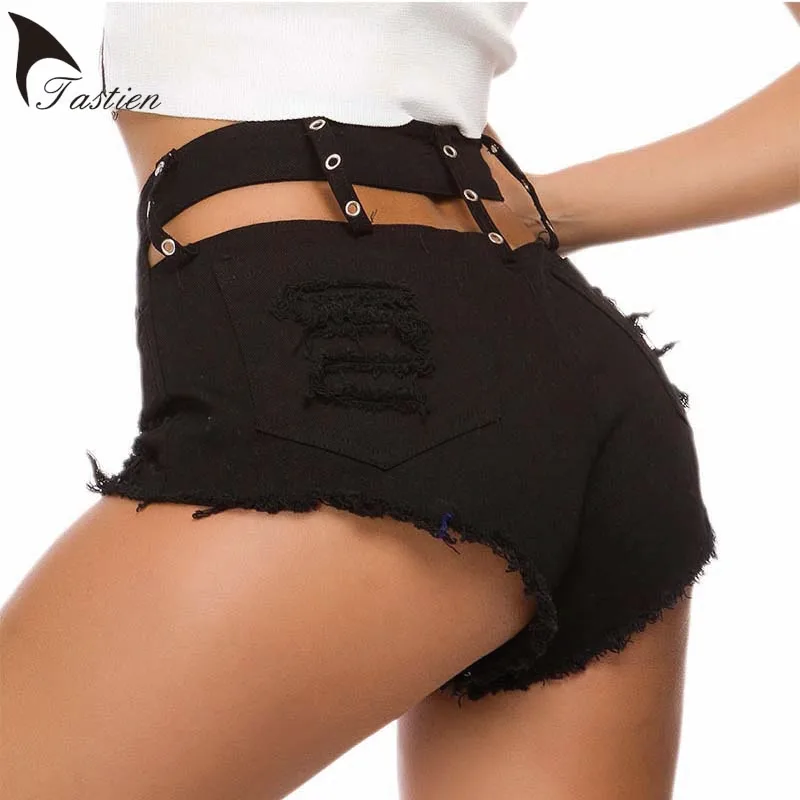 

Women High Waisted Shorts Booty Super Summer Denim Micro Mini Shorts Jeans Thong Sexy Hot Panties Black Clubwear short feminino