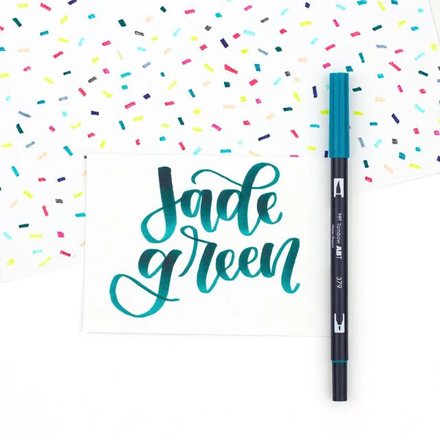 TOMBOW AB-T художественная кисть Ручка японская каллиграфия ручка 96 цветов Двойные головки профессиональная водный маркер ручка для рисования - Цвет: 379
