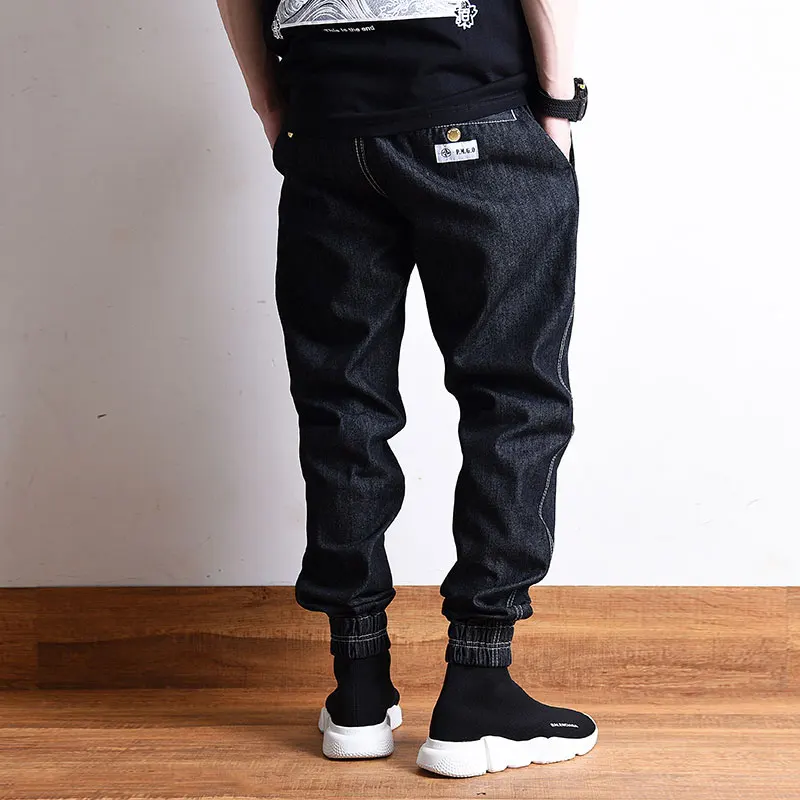 Japanese Style Fashion Men Jeans High Quality Vintage Designer Harem Cargo Pants Loose Fit Streetwear Hip Hop Joggers | Мужская одежда