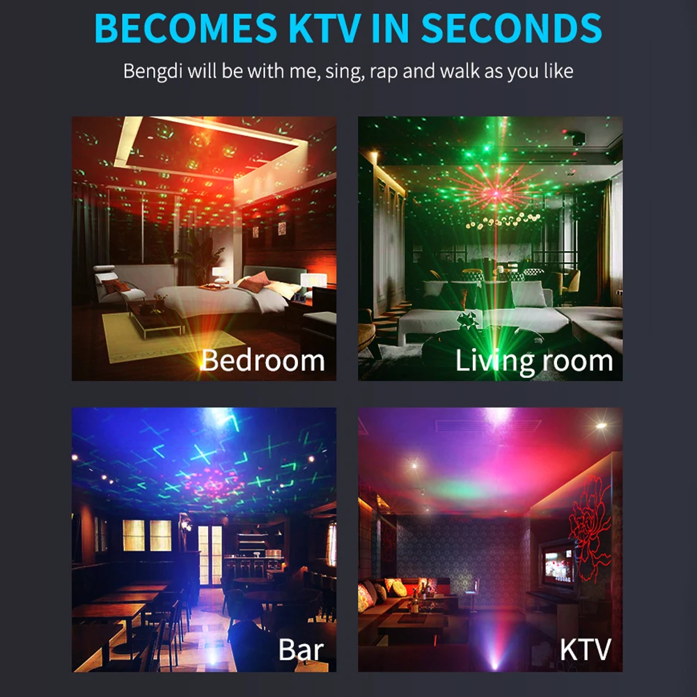 

3 Hole/Lens Stage Party Laser Light Mini Rechargeable Voice Activated Lights Projector Indoor Outdoors Birthday Wedding Bardance