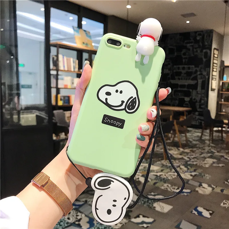 Новый креативный ремешок чехол для телефона iPhone X XS XR XSMax 8 7 6 6S PluS мультяшный кулон
