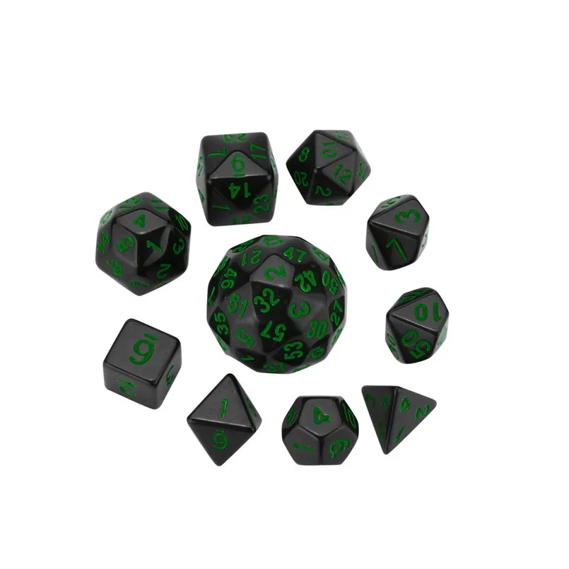 10 шт. Набор Игральных кубиков с 60 гранями dados poliedricos fun Вечерние игры polyhedron D60 многогранные акриловые кости dados de rpg 30A20