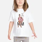 Детские рубашки с принтом для мамы и ребенка, футболка с коротким рукавом для девочек, белые детские топы