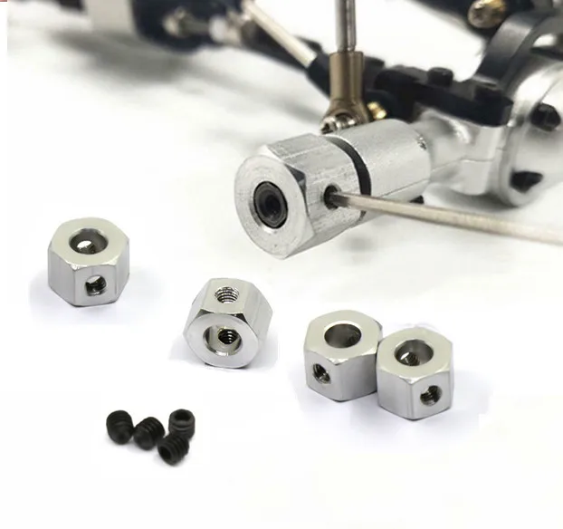 

4PCS Black/Red/Silver 5mm to 12mm Metal Combiner Wheel Hub Hex Adapter For WPL D12 C14 C24 B14 B16 MN D90 D91 RC Car Upgrade