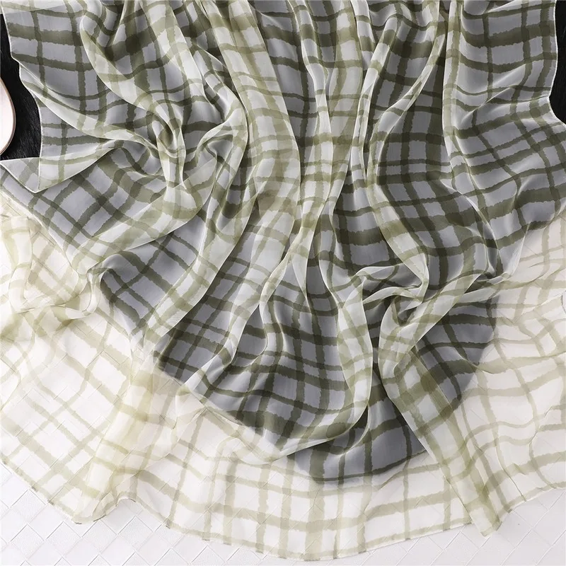 

Spring and Summer New British Style Silk Scarf Classic All-match Decorative Scarf Femininity Plaid Warming Scarf Variety Shawl