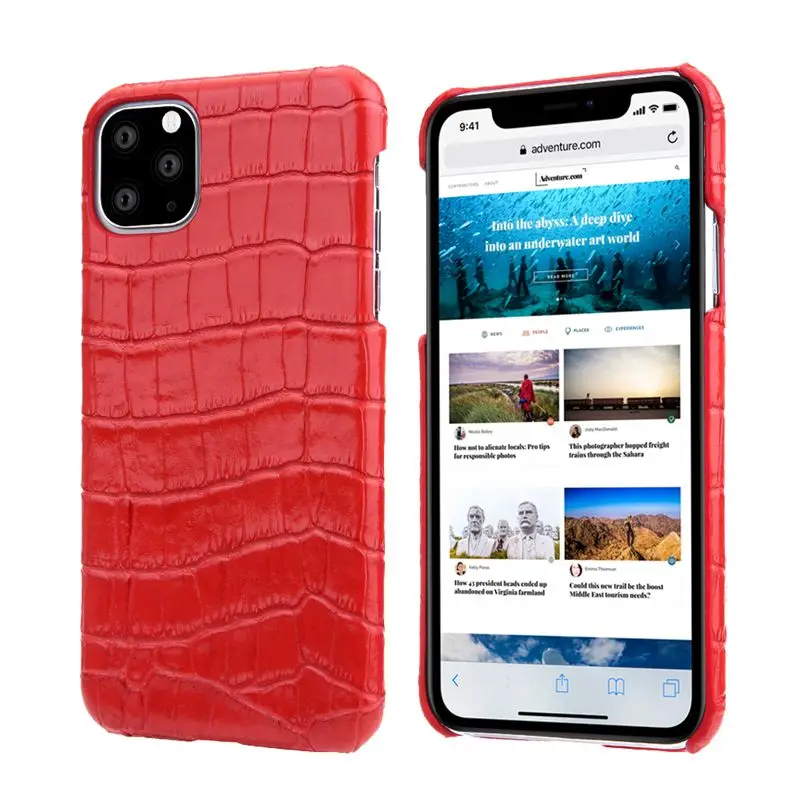 Чехол-накладка из натуральной кожи для iPhone 11 Pro MAX, Роскошный чехол для телефона из кожи аллигатора, чехол для iPhone11 Pro 11Pro Max, чехол-накладка