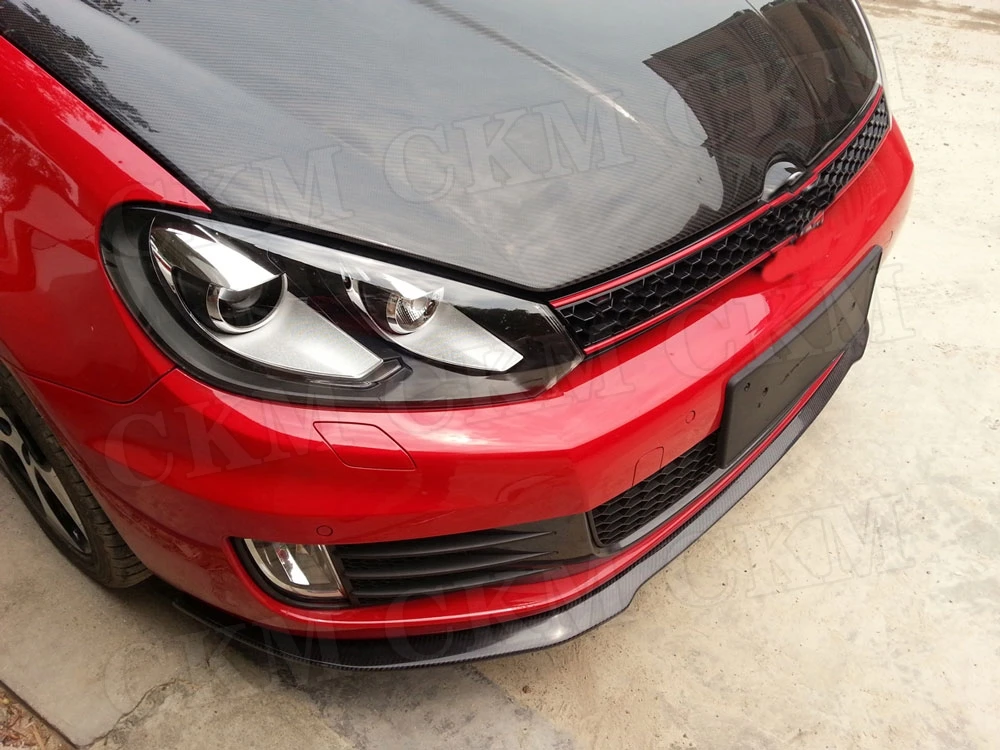 Карбоновые Передние Губы фартуки спойлер для Volkswagen VW Golf 6 VII MK6 GTI 2010-2013 FRP RZ Стиль Бампер протектор автомобиля стиль