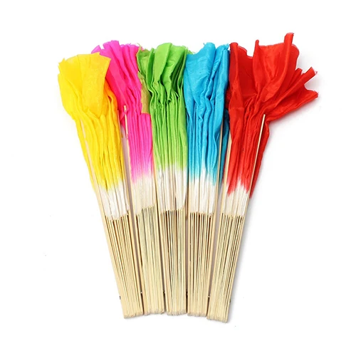 Китайский стиль ручная работа Бамбуковая ручка искусственный шелк народное