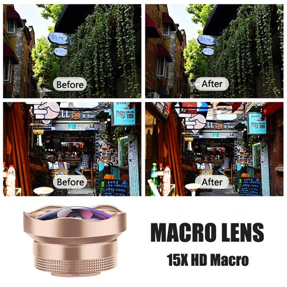 Широкоугольный макрообъектив рыбий глаз 4K HD оптический объектив для телефона