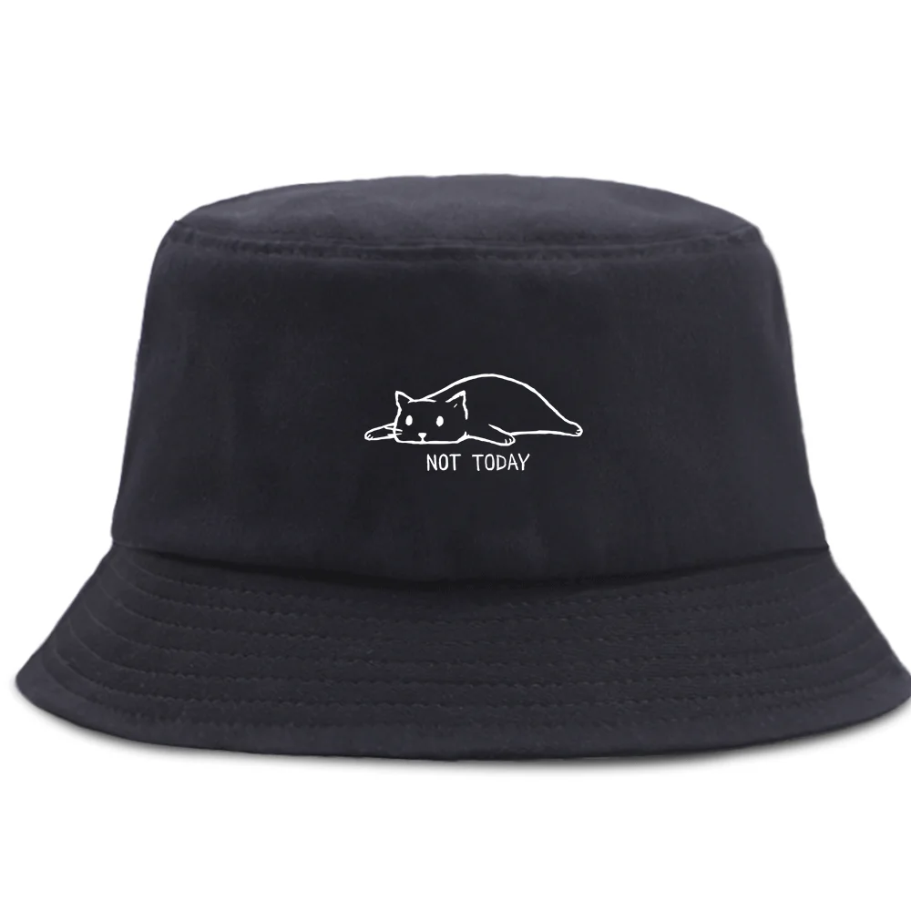 

Панама унисекс, складная, с рисунком кота и надписью «Not Today»