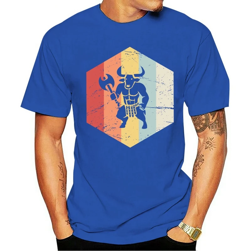 Дешевые футболки с принтом Мужская Ретро греческая мифология Минотавра футболка