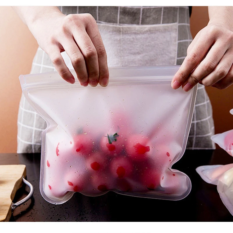 

PEVA Storage Reusable Ziplock Bag Eco Friendly Food Storage Sealed Freezer Bag Fruit Fresh Bag 8/12/16/20 Pcs/Set Free Shipping