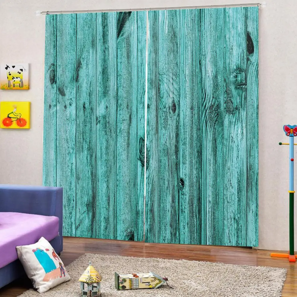 Зеленые занавески высокого качества на заказ 3d ткань дерево украшения