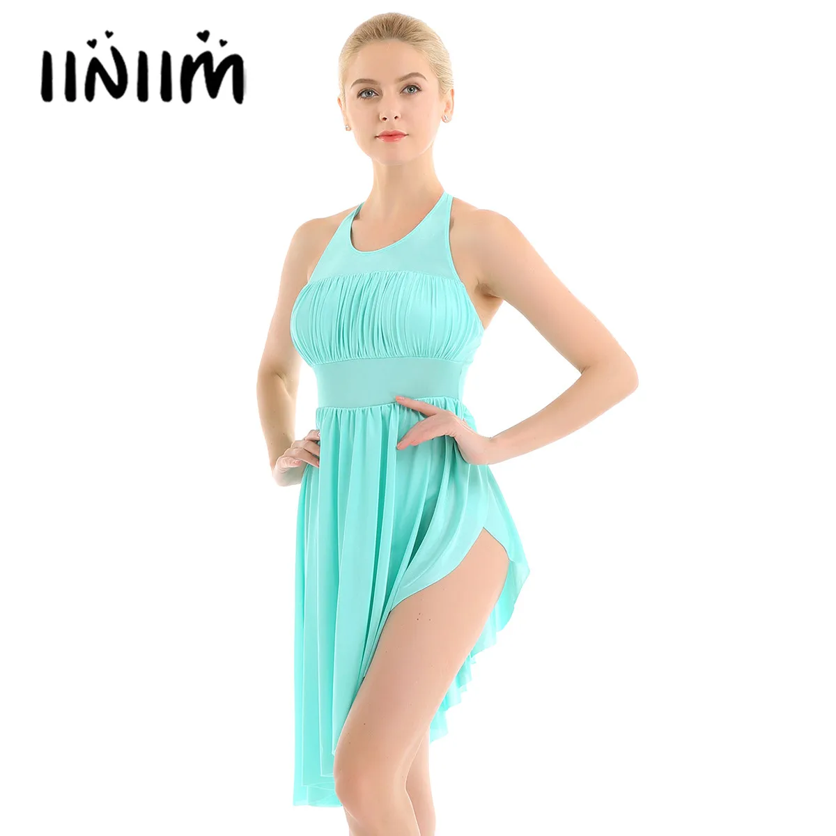 Женские костюмы iiniim платье с рюшами и вырезом на спине застежкой подоле балетный