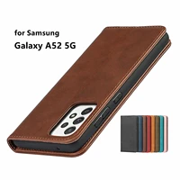leather case for samsung galaxy a52 a51 a53 a52s 5g 4g a50 a50s flip case card holder holster magnetic attraction cover case