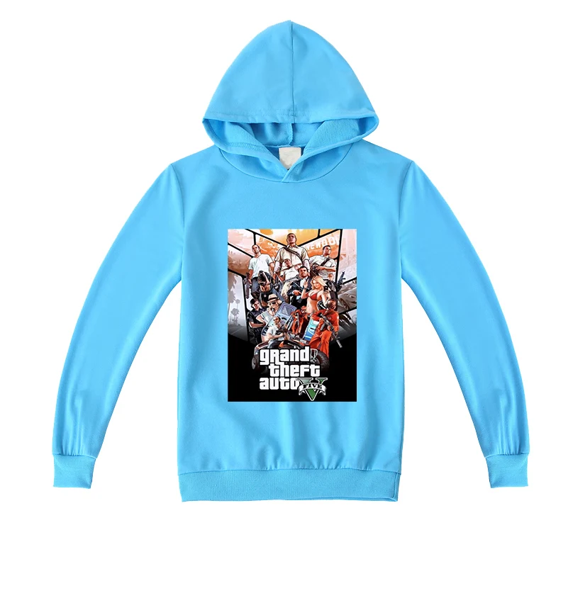 Толстовка с длинным рукавом для мальчиков и девочек винтажная Grand Theft Auto GTA 5 100%