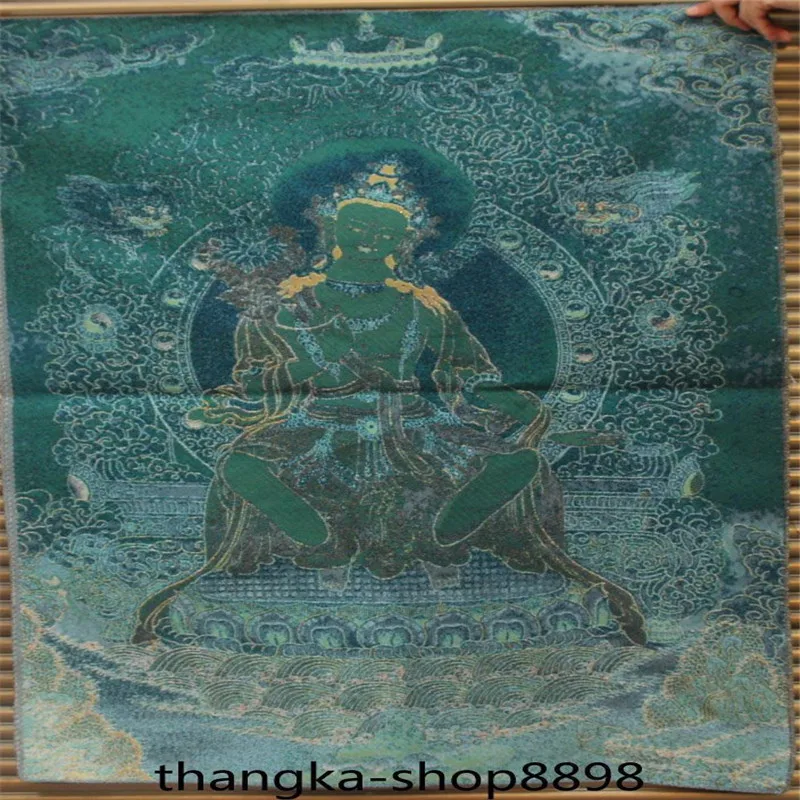

China Tibet's unique handmade 35 "Tibetan Buddhism Buddha Thangka painting silk Thangka unicorn Lotus