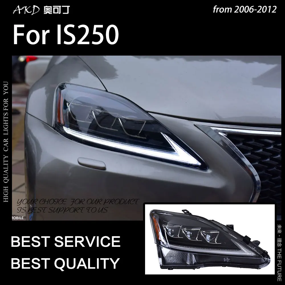 AKD автостайлинг фара для Lexus IS250 фары 2006 2012 IS300 светодиодный ная DRL сигнальная лампа