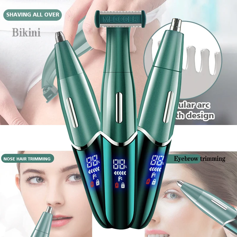 

3 в 1, женский электрический триммер для лица