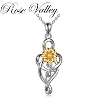 rose valley sunflower pendant necklace for women cross pendants fashion jewelry girls gifts yn037