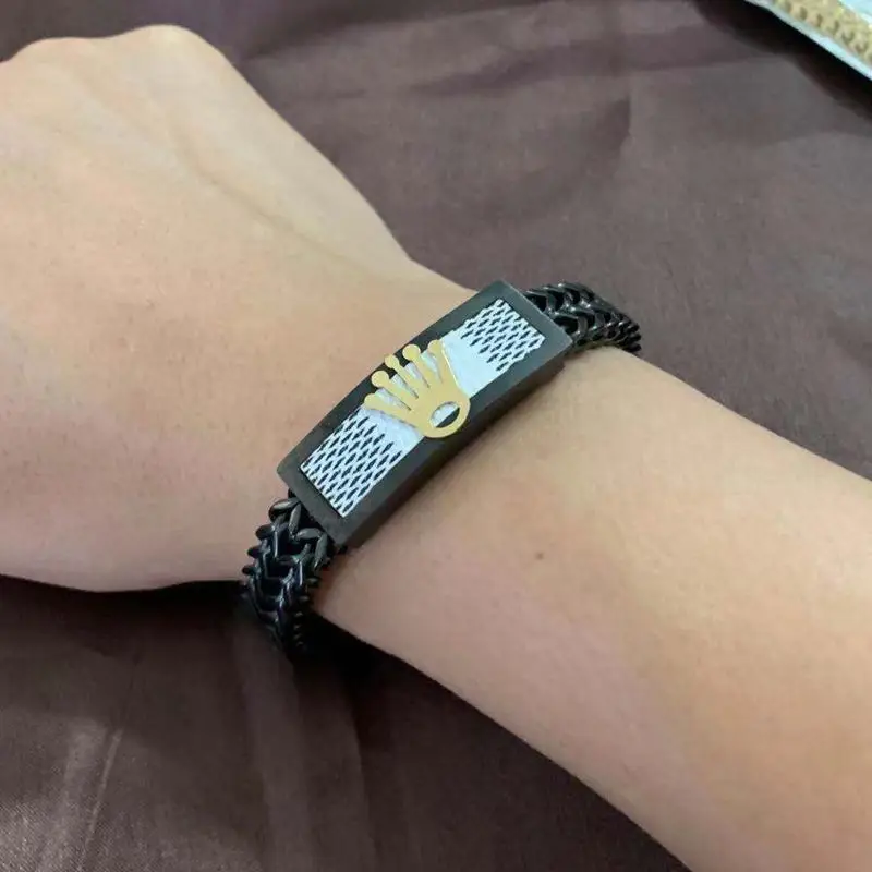 

New Arrival Chain Link Style Stainless Steel Speedometer Cuff Bracelets Vintage Crown Men Women Brand Fashion Bangles pulseiras