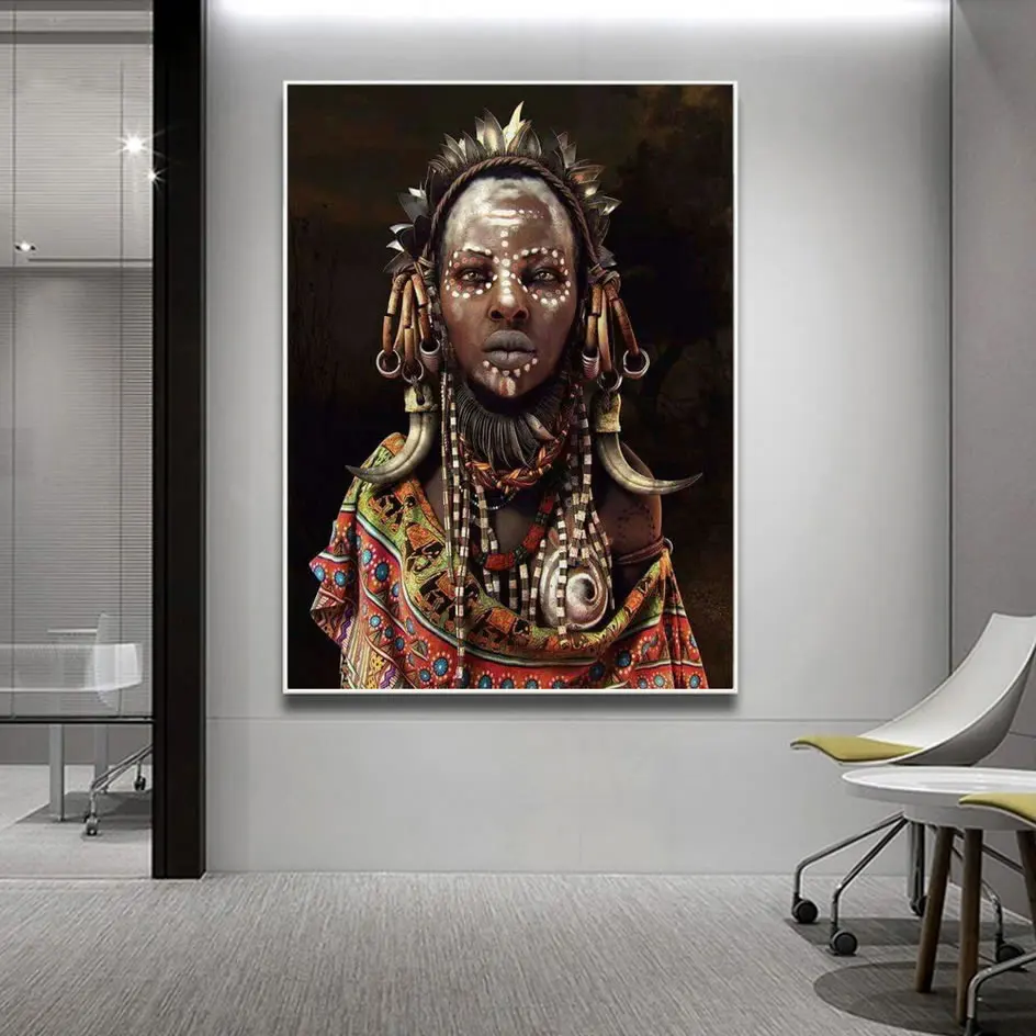 2019 Бестселлер черный картина маслом с изображением Африканской женщины на